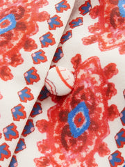 Floral Print Buttoned Belted Dress