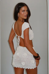 Perla Crochet Crop - Ivory